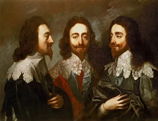 Charles I em três posições (1600-49) Pintura após Van Dyck